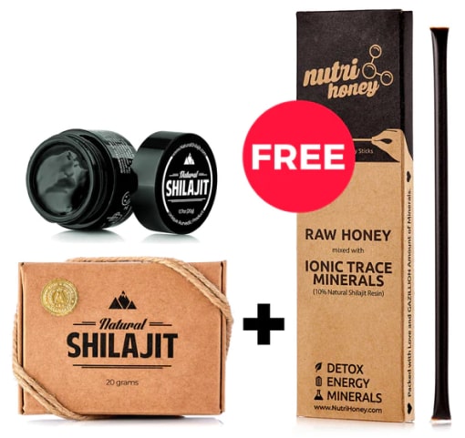 Natural Shilajit Resin (20 grams) + FREE NutriHoney